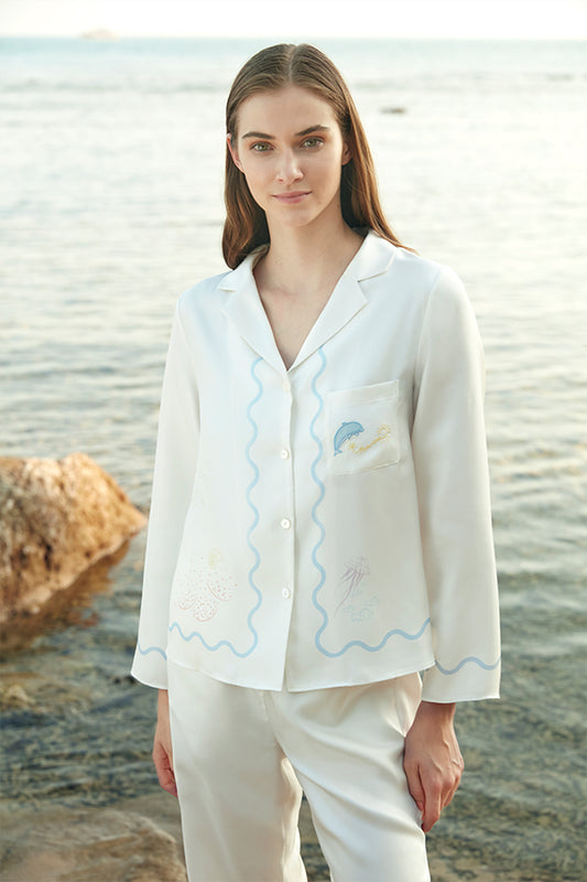 Ocean Wave桑蚕丝女士家居服套装