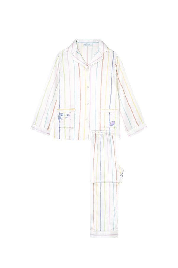 Ocean Stripe桑蚕丝儿童家居服套装