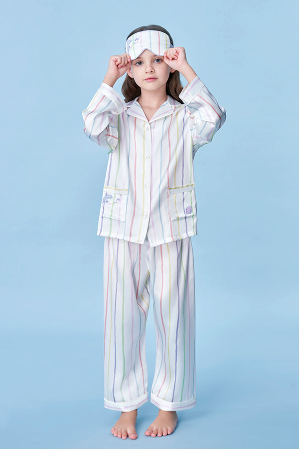 Ocean Stripe桑蚕丝儿童家居服套装