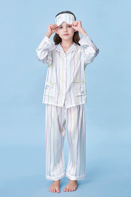 Ocean Stripe桑蚕丝儿童家居服套装