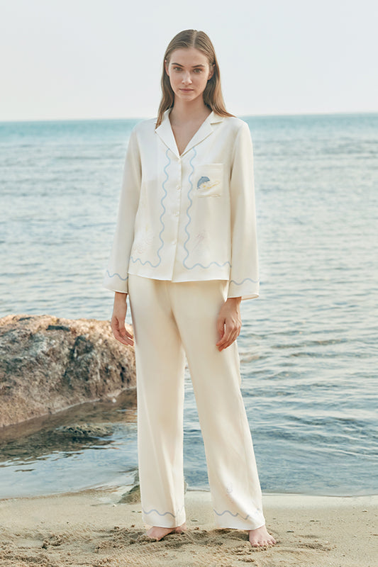 Ocean Wave桑蚕丝女士家居服套装