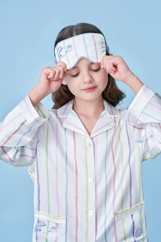 Ocean Stripe桑蚕丝儿童家居服套装