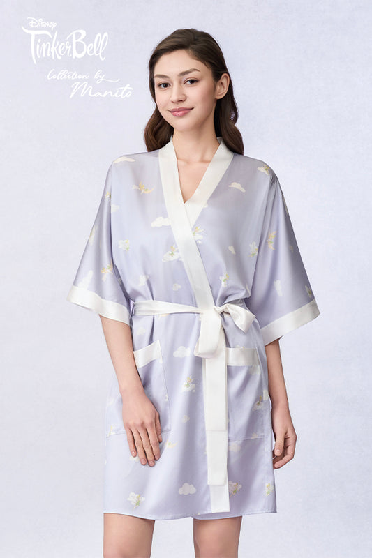 MANITO迪士尼奇妙仙子合作系列 Moonglade Dream女士桑蚕丝短睡袍