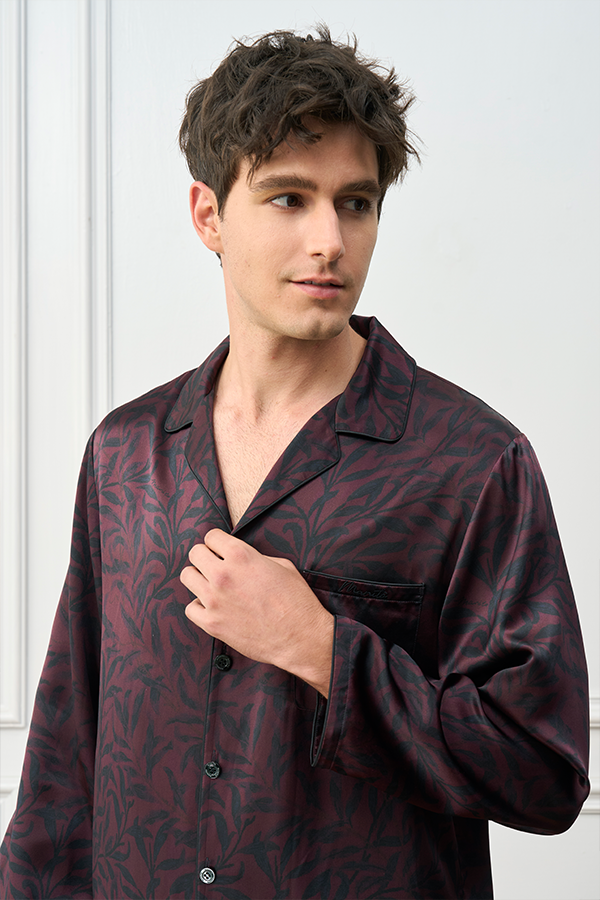 Tropical 男士叶影家居服套装