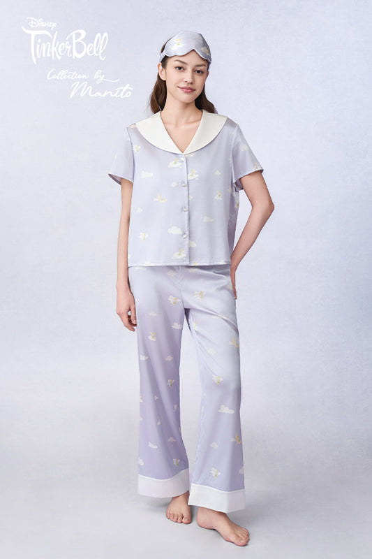MANITO迪士尼奇妙仙子合作系列 Moonglade Dream女士桑蚕丝短袖睡衣套装