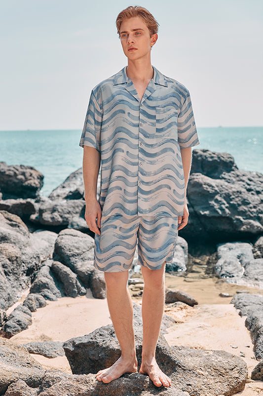 Ocean Wave桑蚕丝男士短袖套装