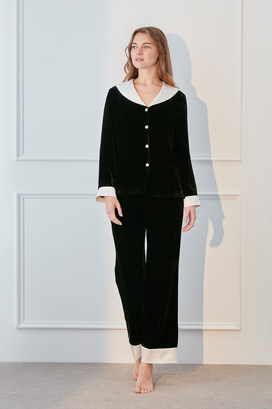 Calla 桑蚕丝丝绒睡衣套装