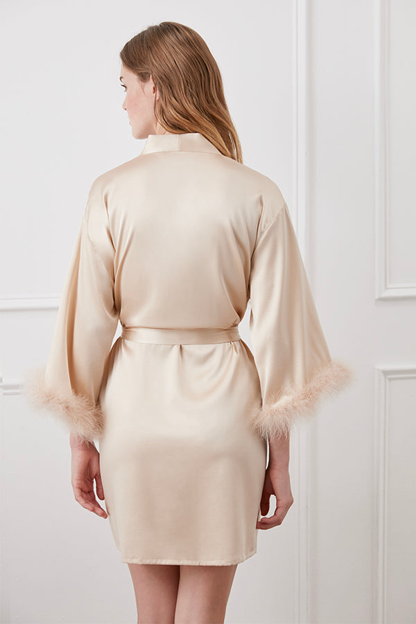 Diva 羽毛短睡袍