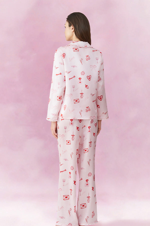 Love Notes 女士桑蚕丝睡衣套装