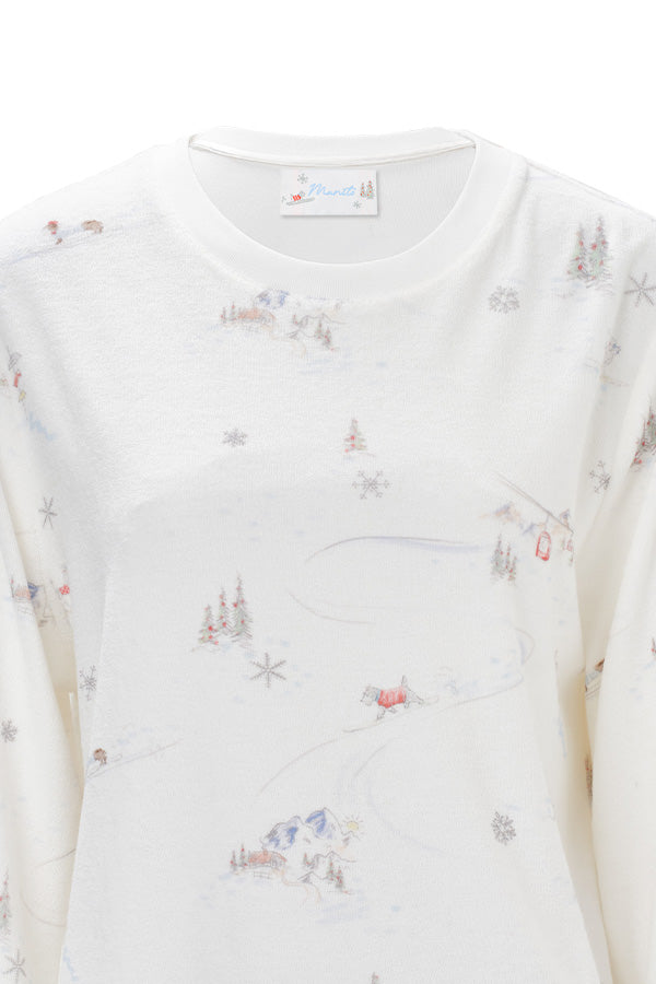 Snow Puppy 女士针织圆领家居服套装