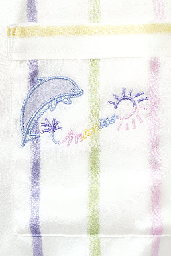 Ocean Stripe桑蚕丝儿童家居服套装