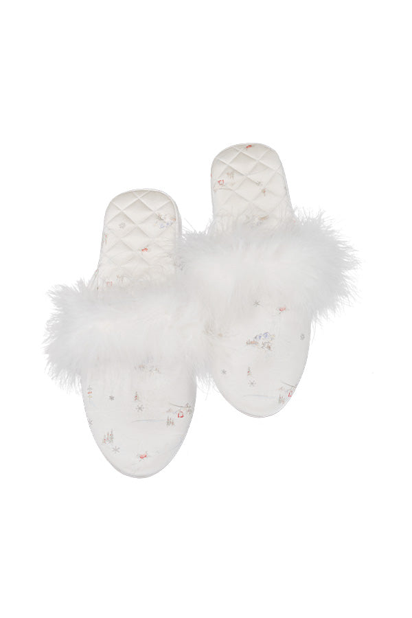 Snow Puppy 女士桑蚕丝拖鞋