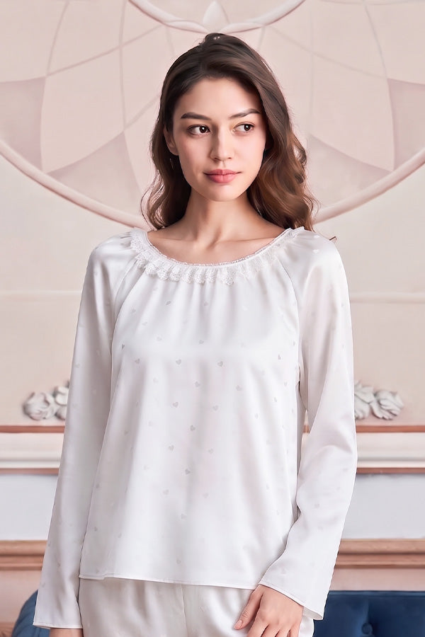 Sweetie 女士桑蚕丝长袖长裤睡衣套装