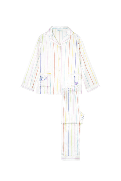 Ocean Stripe桑蚕丝儿童家居服套装