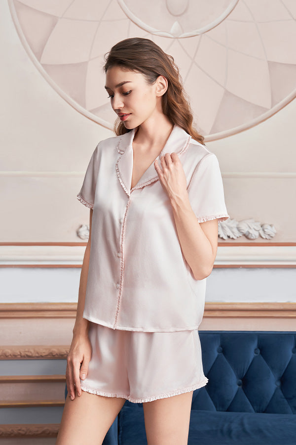 Daisy女士桑蚕丝短袖睡衣套装