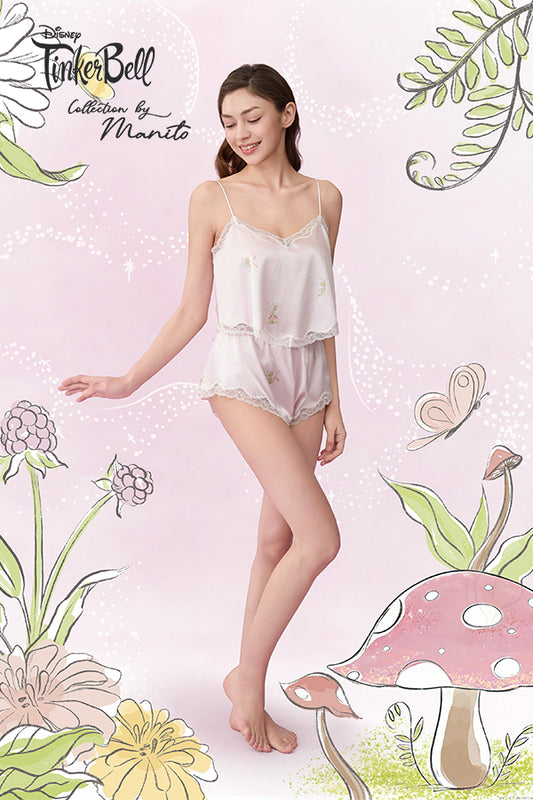MANITO迪士尼奇妙仙子合作系列Enchanted Charm女士桑蚕丝吊带短套装