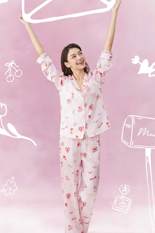 Love Notes 女士桑蚕丝睡衣套装