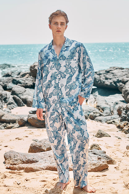 Ocean Blue桑蚕丝男士家居服套装