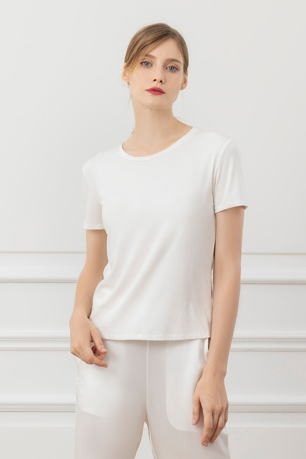 New Soft女士桑蚕丝莫代尔针织T恤