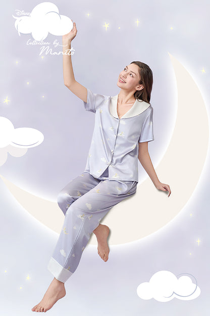MANITO迪士尼奇妙仙子合作系列 Moonglade Dream女士桑蚕丝短袖睡衣套装