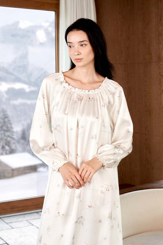 Snow Puppy 女士桑蚕丝睡裙
