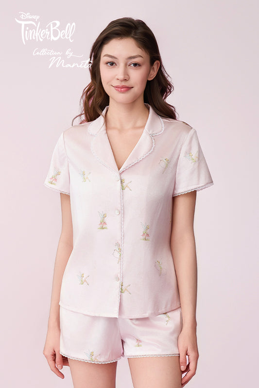MANITO迪士尼奇妙仙子合作系列Enchanted Charm女士桑蚕丝短袖睡衣套装