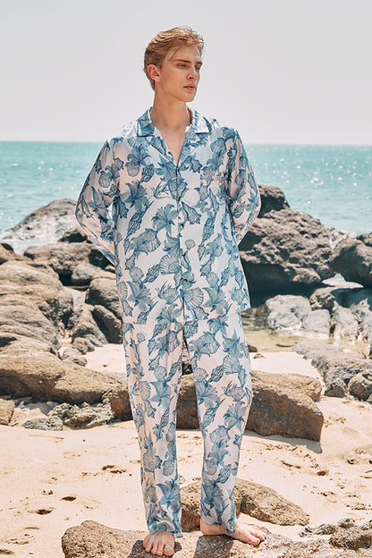 Ocean Blue桑蚕丝男士家居服套装