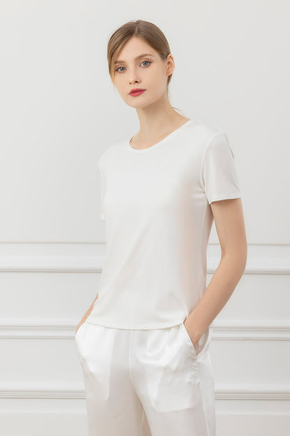 New Soft女士桑蚕丝莫代尔针织T恤