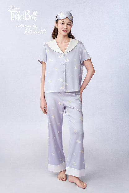 MANITO迪士尼奇妙仙子合作系列 Moonglade Dream女士桑蚕丝短袖睡衣套装