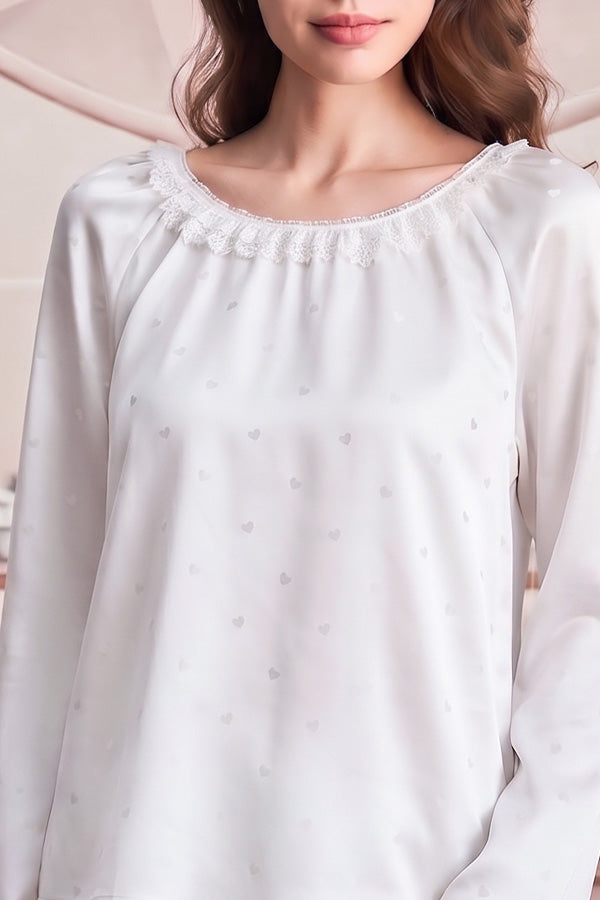 Sweetie 女士桑蚕丝长袖长裤睡衣套装