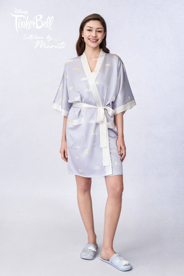 MANITO迪士尼奇妙仙子合作系列 Moonglade Dream女士桑蚕丝短睡袍