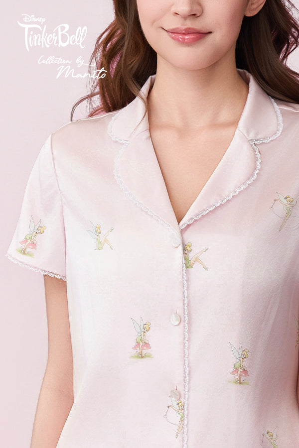 MANITO迪士尼奇妙仙子合作系列Enchanted Charm女士桑蚕丝短袖睡衣套装