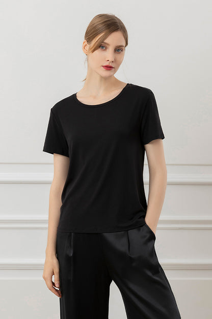 New Soft女士桑蚕丝莫代尔针织T恤