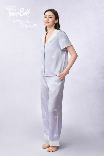 MANITO迪士尼奇妙仙子合作系列 Moonglade Dream女士桑蚕丝短袖睡衣套装