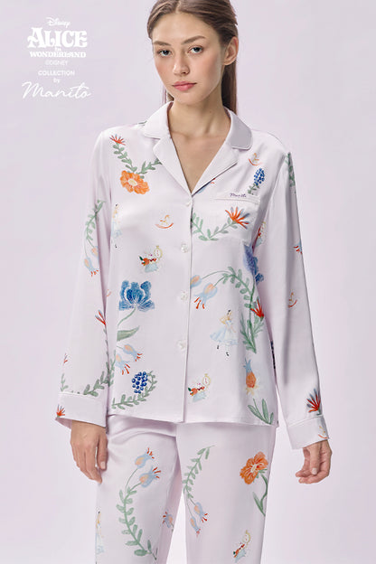 MANITO迪士尼爱丽丝合作系列 Fantasy Forest 桑蚕丝女士家居服套装