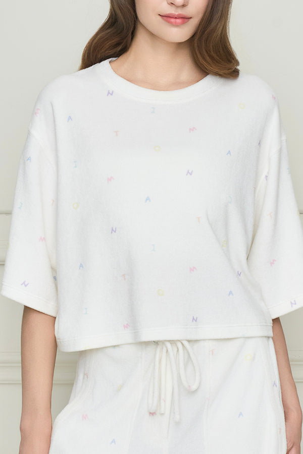 New Signature 女士针织圆领家居服套装
