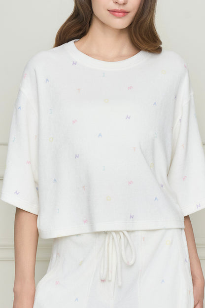 New Signature 女士针织圆领家居服套装
