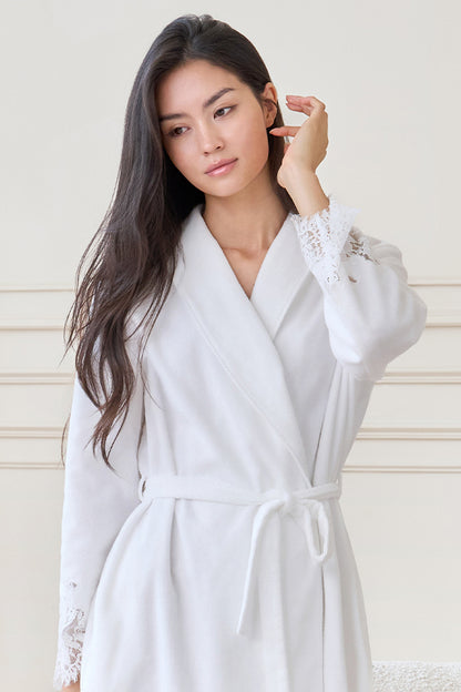 Silk Terry 女士蕾丝睡袍