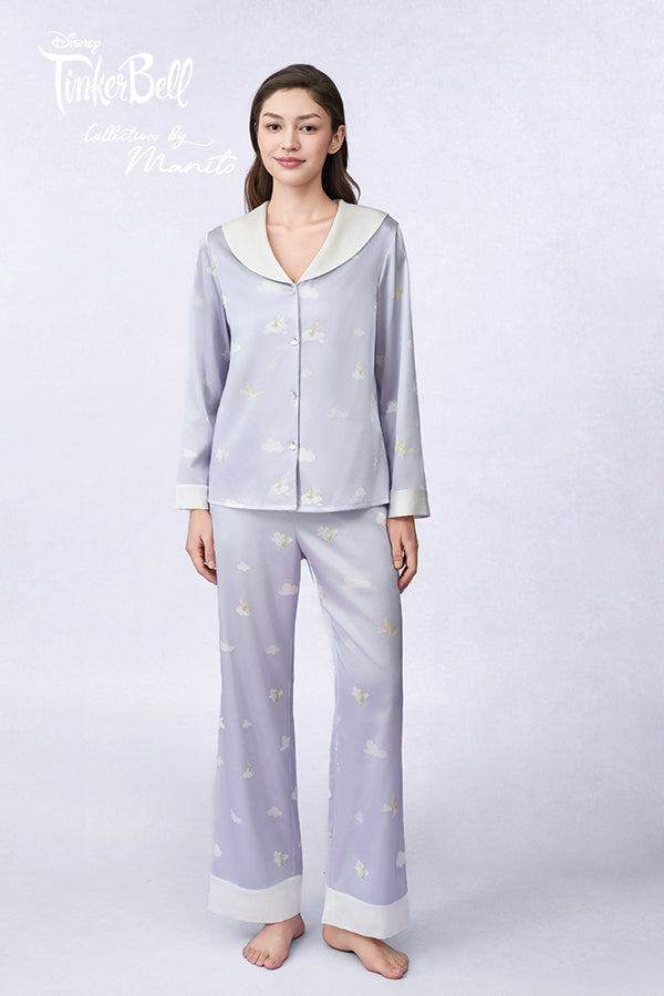 MANITO迪士尼奇妙仙子合作系列 Moonglade Dream女士桑蚕丝长袖睡衣套装