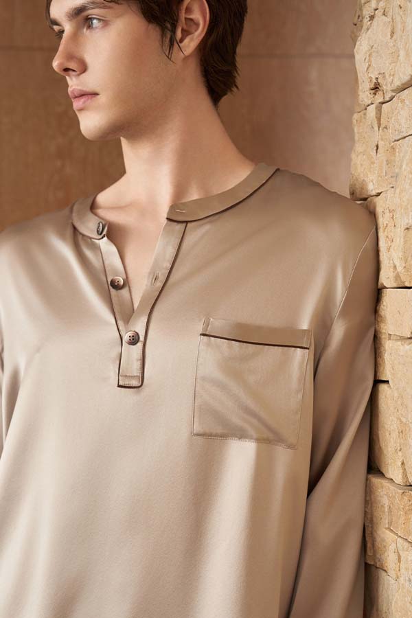 Lior 男士桑蚕丝家居服套装