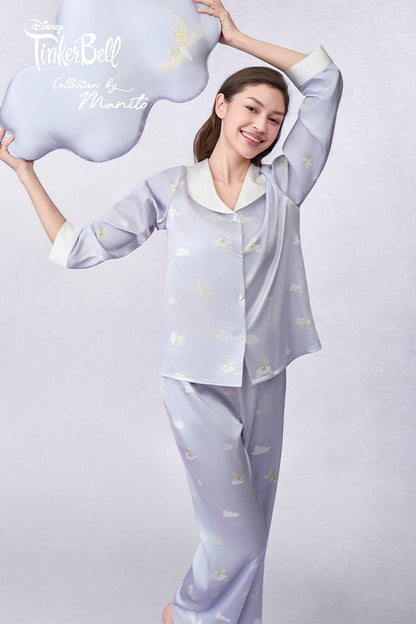 MANITO迪士尼奇妙仙子合作系列 Moonglade Dream女士桑蚕丝长袖睡衣套装