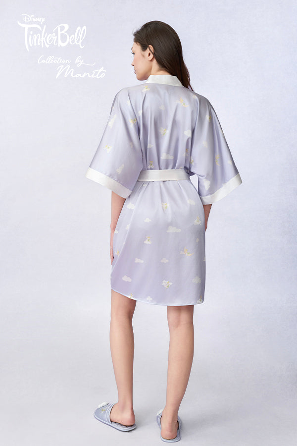 MANITO迪士尼奇妙仙子合作系列 Moonglade Dream女士桑蚕丝短睡袍