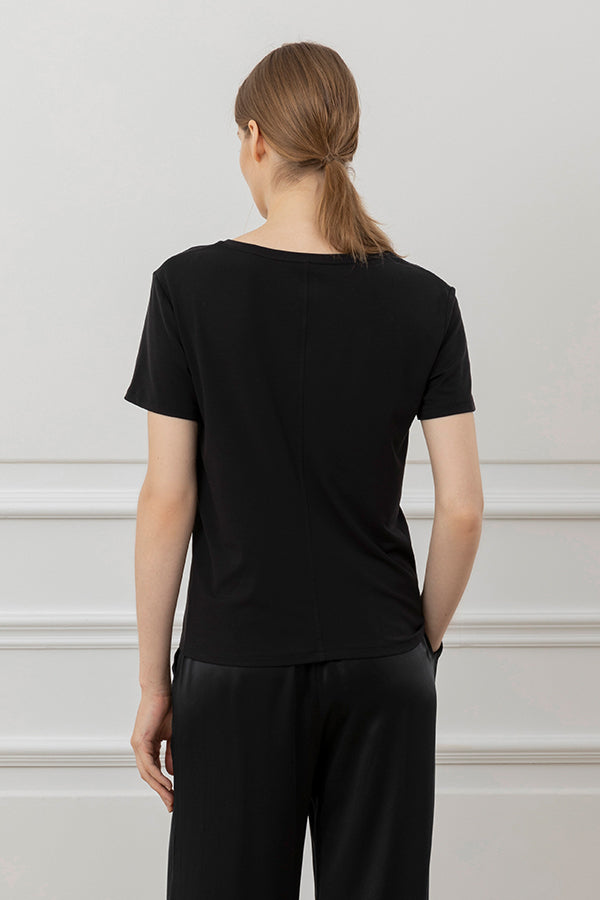 New Soft女士桑蚕丝莫代尔针织T恤