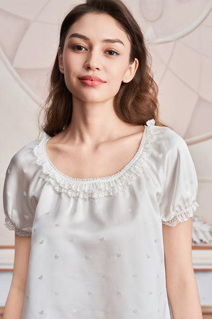 Sweetie 女士桑蚕丝短袖短裤睡衣套装
