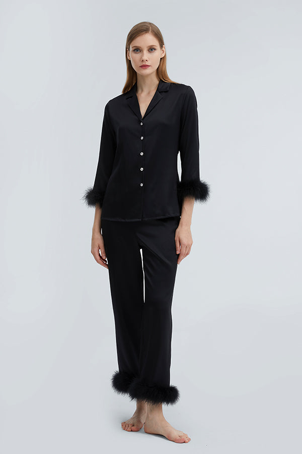 Diva 羽毛睡衣套装