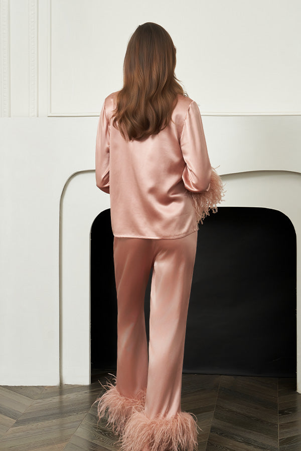 New Diva 女士羽毛家居服套装