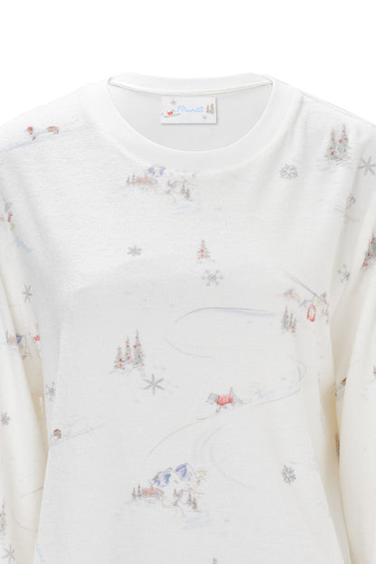 Snow Puppy 女士针织圆领家居服套装